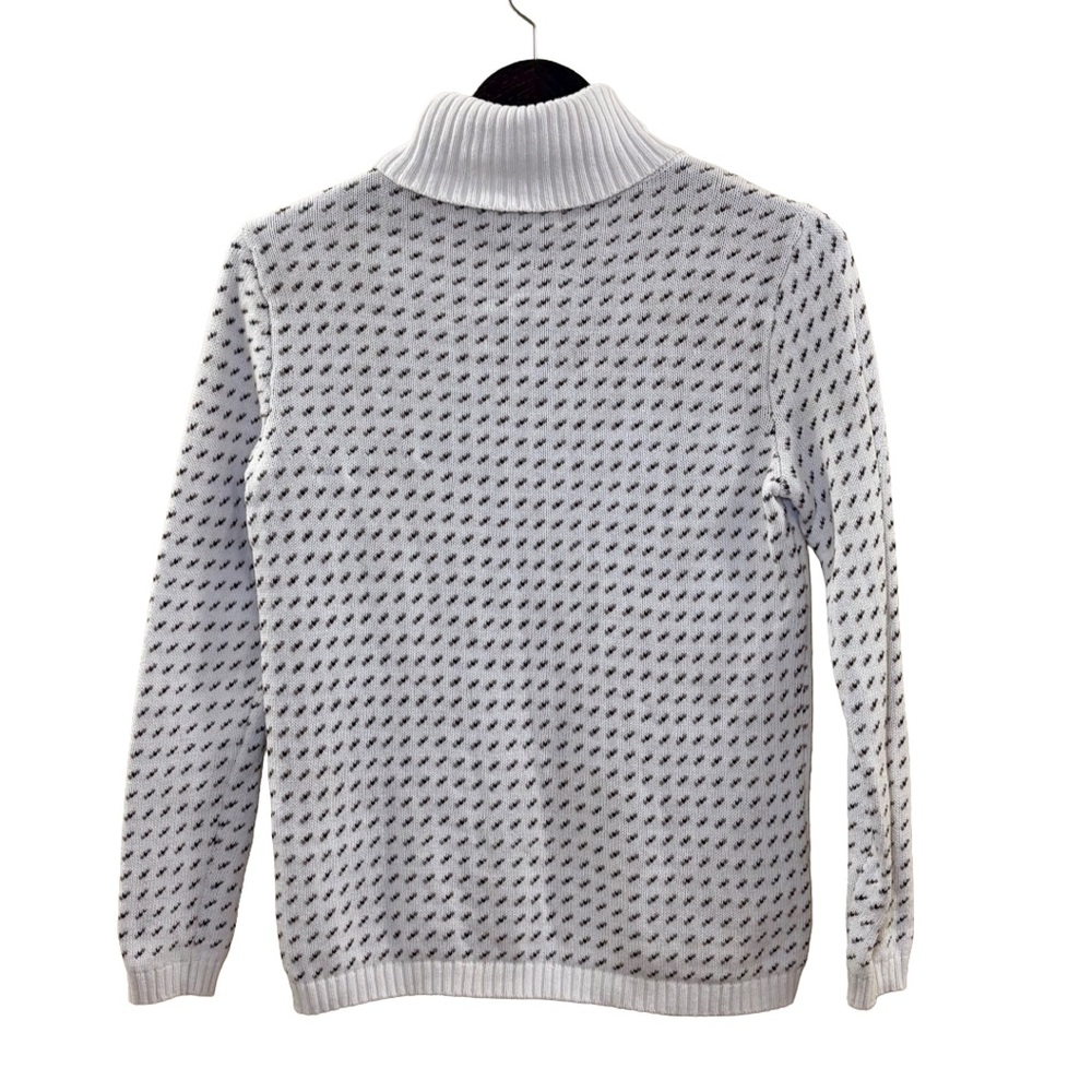 Karen Scott Turtleneck Sweater Winter White Birdseye Size Petite Small PS Cotton - Picture 3 of 5